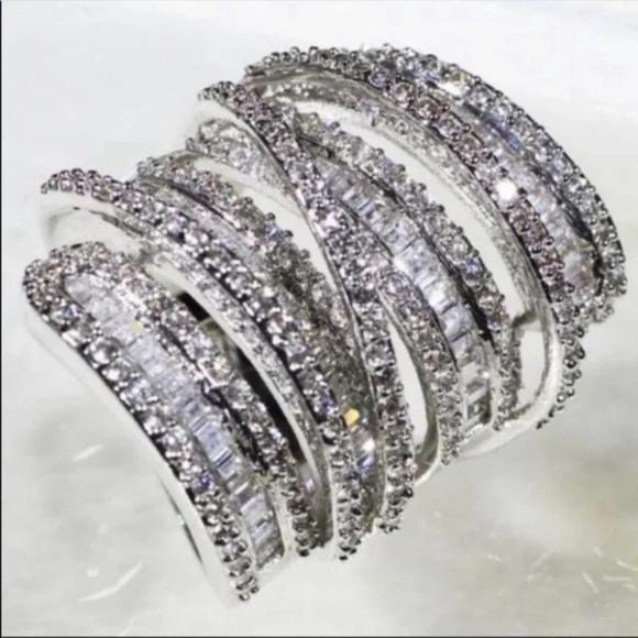 NEW 6.4 CT 925 STERLING SILVER DIAMOND RING, CUTE RING, SHINY RING. - Picture 3 of 5